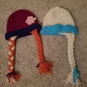 Set of 2 Frozen Inspired Elsa and Anna Hats